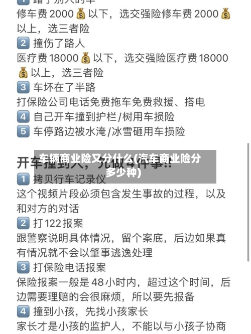 车辆商业险又分什么(汽车商业险分多少种)