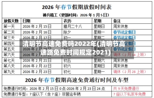 清明节高速免费吗2022年(清明节高速路免费时间规定2021)-第2张图片