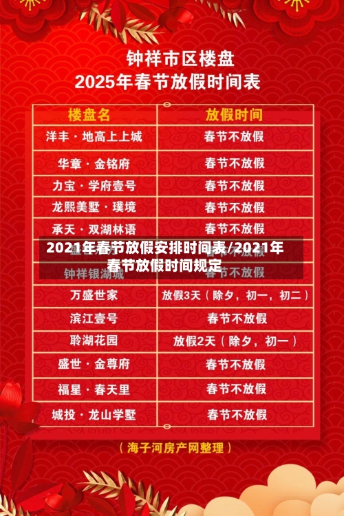 2021年春节放假安排时间表/2021年春节放假时间规定-第3张图片