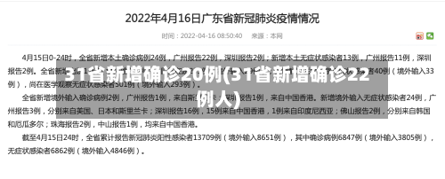31省新增确诊20例(31省新增确诊22例人)-第2张图片