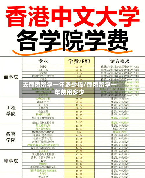 去香港留学一年多少钱/香港留学一年费用多少-第2张图片