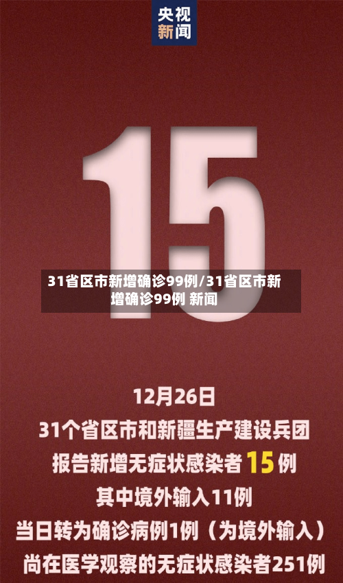 31省区市新增确诊99例/31省区市新增确诊99例 新闻