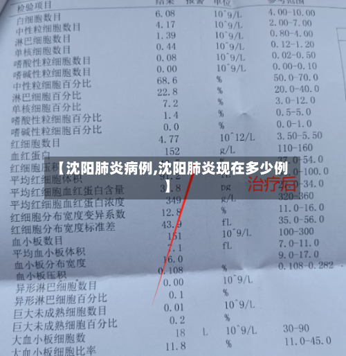 【沈阳肺炎病例,沈阳肺炎现在多少例】