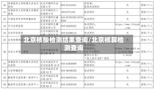 北京核酸检测结果查询/北京核算检测查询-第2张图片
