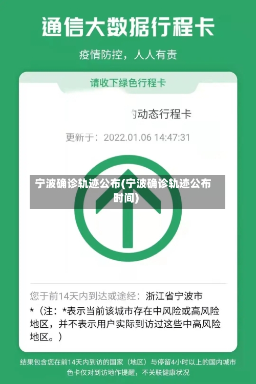 宁波确诊轨迹公布(宁波确诊轨迹公布时间)
