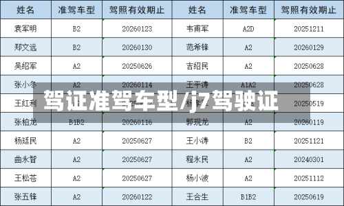 驾证准驾车型/j7驾驶证-第3张图片